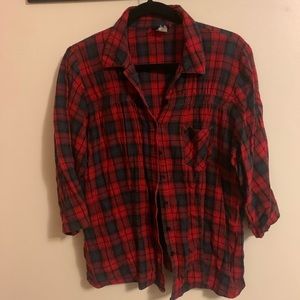 Torrid 3/4 sleeve plaid shirt